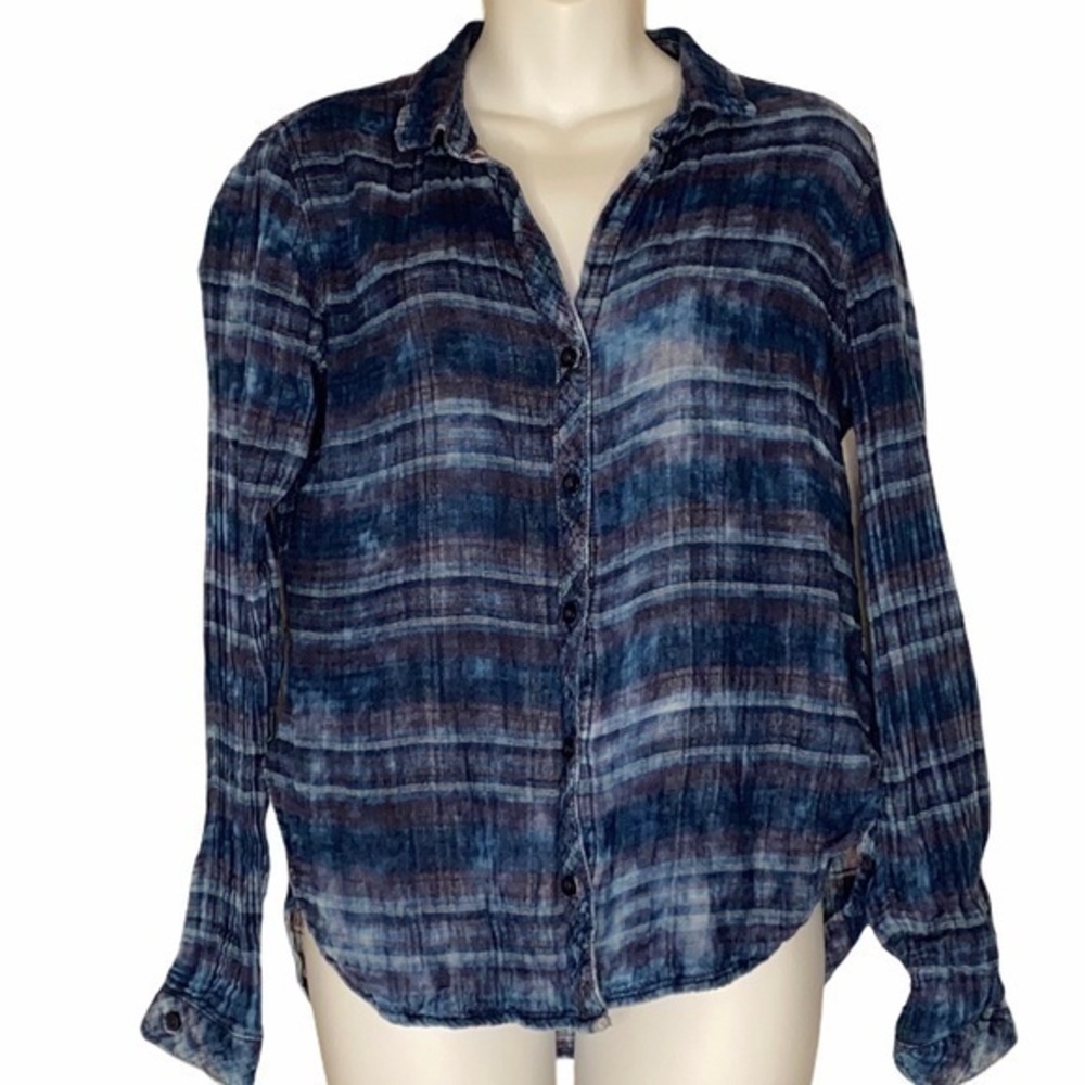 Cloth & Stone Blue, Purple & White Striped Shirt